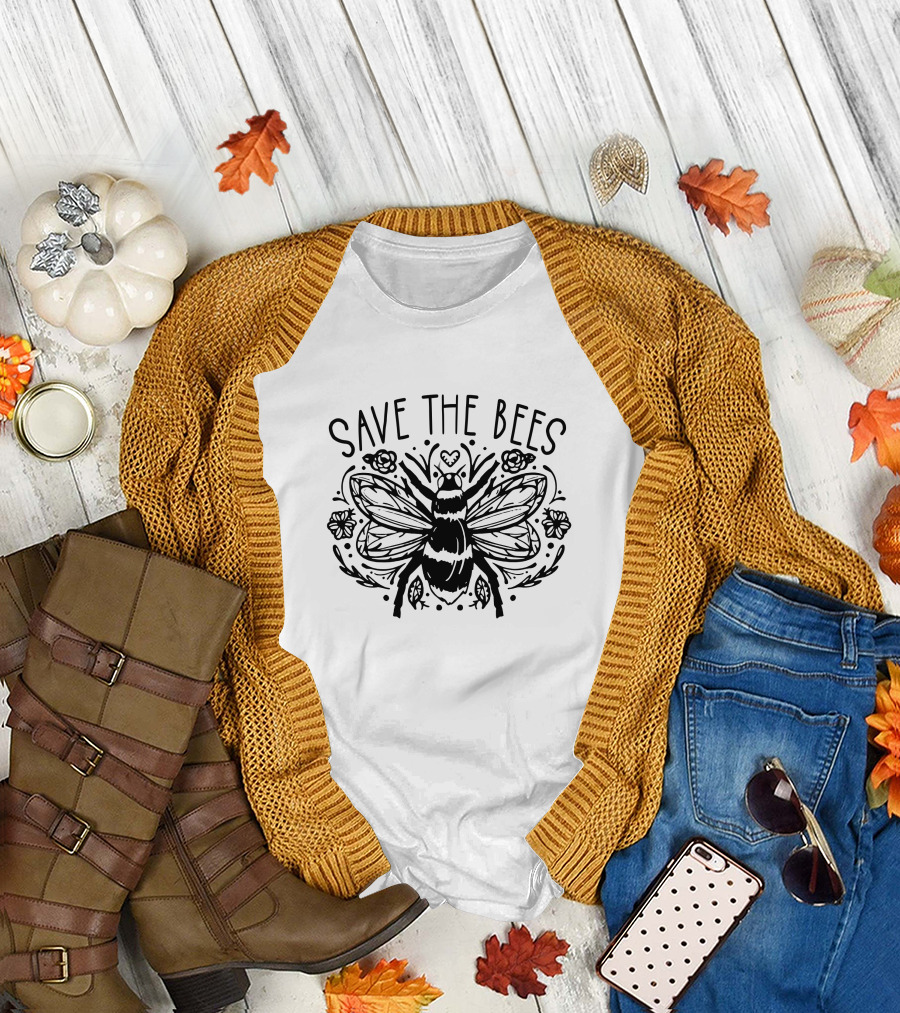 SAVE THE BEES Floral Bee T-Shirt