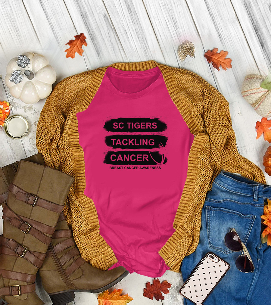 SC Tigers Tackling Cancer Breast Cancer Awareness T-Shirt