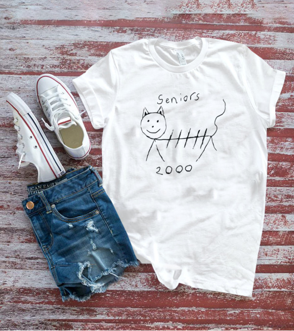Seniors 2000 Cat Drawing Blue Valley T-Shirt