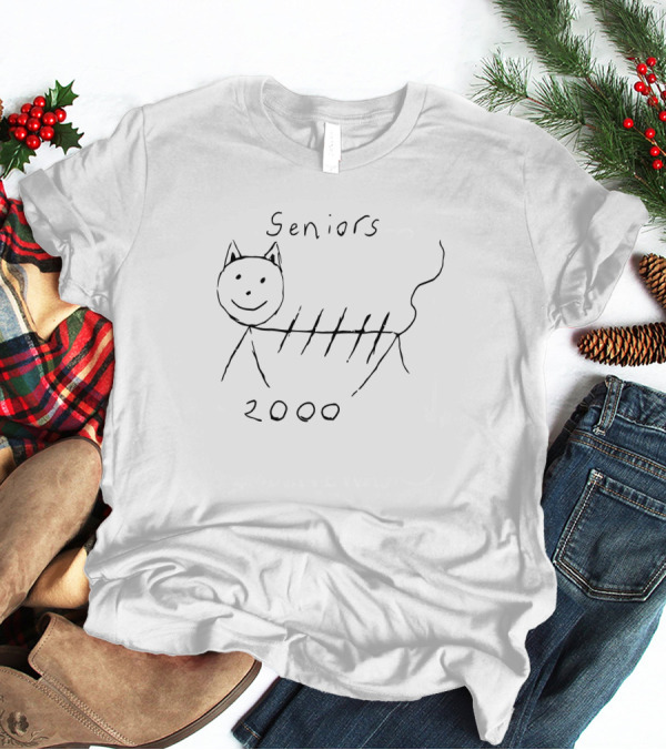 Seniors 2000 Cat Drawing Blue Valley T-Shirt