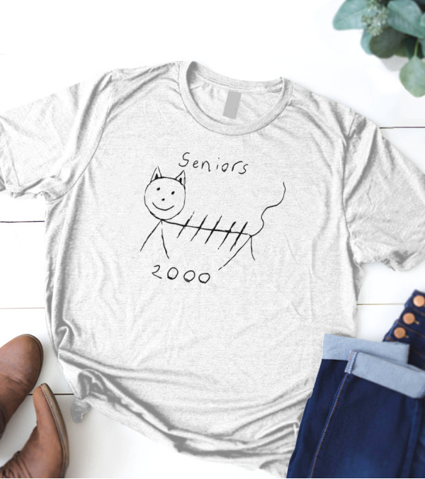 Seniors 2000 Cat Drawing Blue Valley T-Shirt