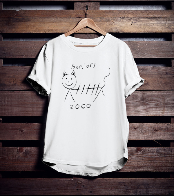 Seniors 2000 Cat Drawing Blue Valley T-Shirt