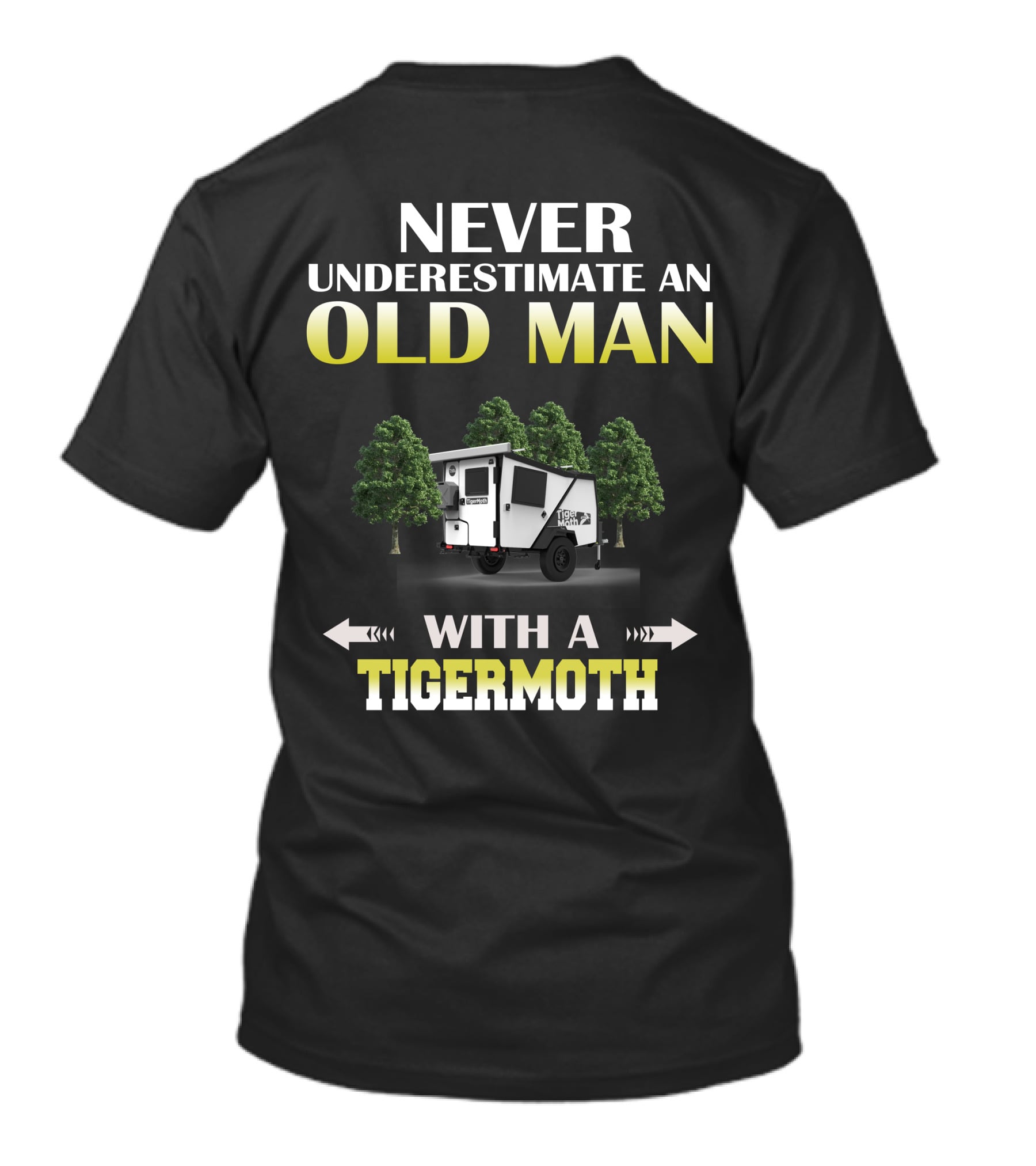NEVER UNDERESTIMATE AN OLD MAN WITH A TIGERMOTH T-Shirt