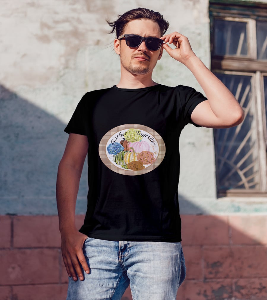 Gather Together Pumpkin Plaid Thanksgiving T-Shirt