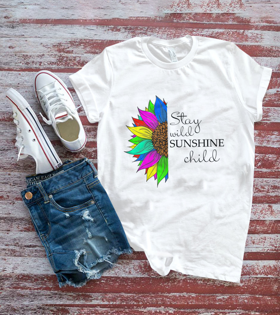 Stay Wild Sunshine Child Multicolored Sunflower T-Shirt