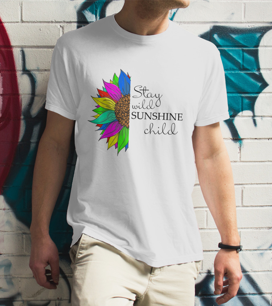 Stay Wild Sunshine Child Multicolored Sunflower T-Shirt