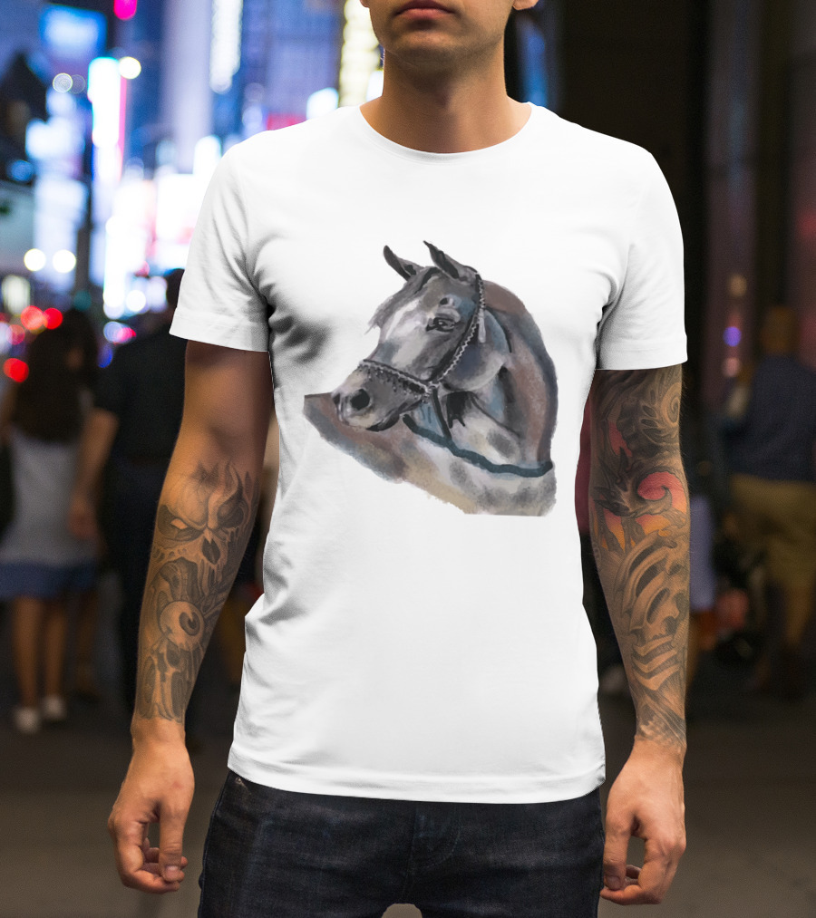 Watercolor Portrait Of Arabian Horse Head T-Shirt