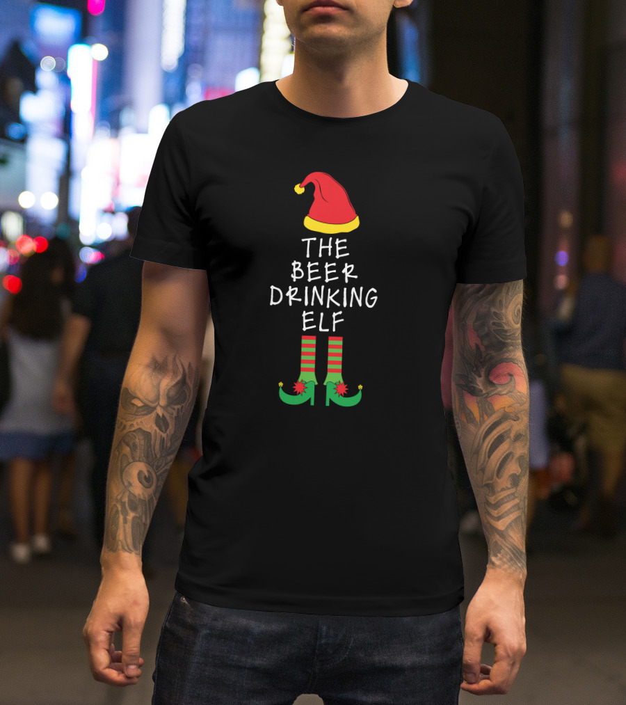 Elf Family Christmas The Beer Drinking Elf T-Shirt