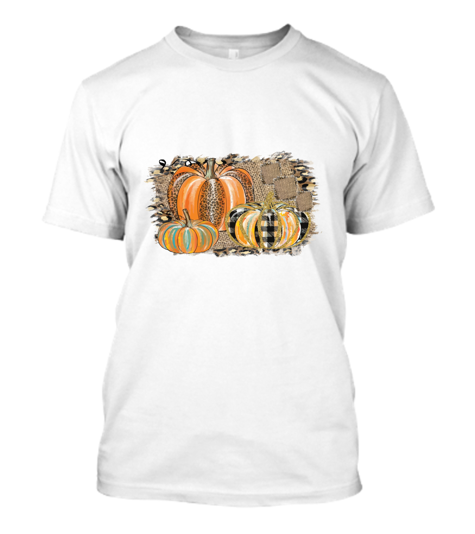 Leopard And Plaid Pumpkins Thanksgiving T-Shirt