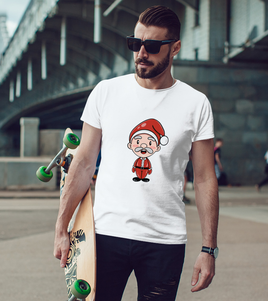 Santa Claus Chipi Cartoon Festive Character In Red Suit T-Shirt