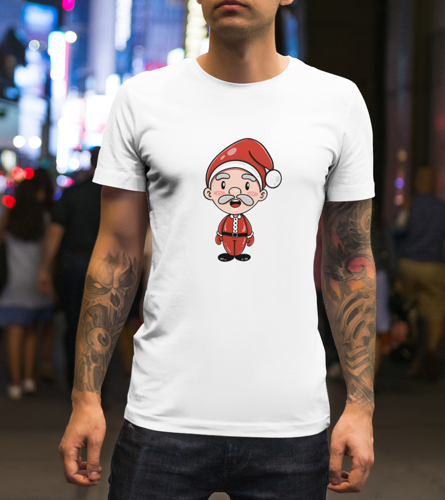 Santa Claus Chipi Cartoon Festive Character In Red Suit T-Shirt