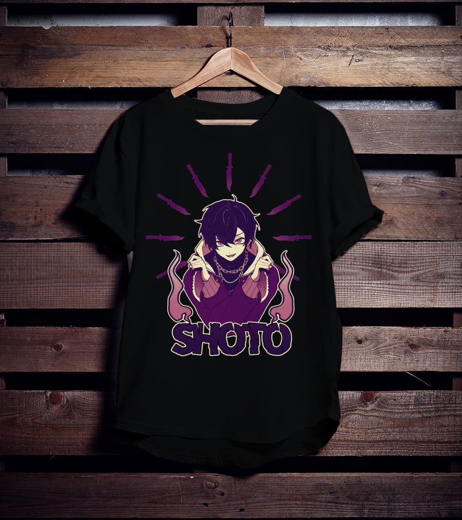 SHOTO ROGUE GUILDIE Anime Character With Knives And Flames T-Shirt