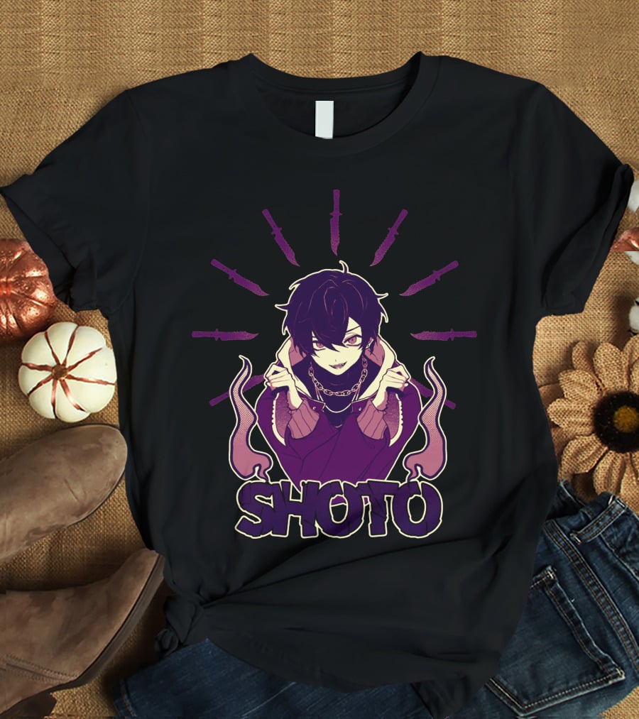 SHOTO ROGUE GUILDIE Anime Character With Knives And Flames T-Shirt