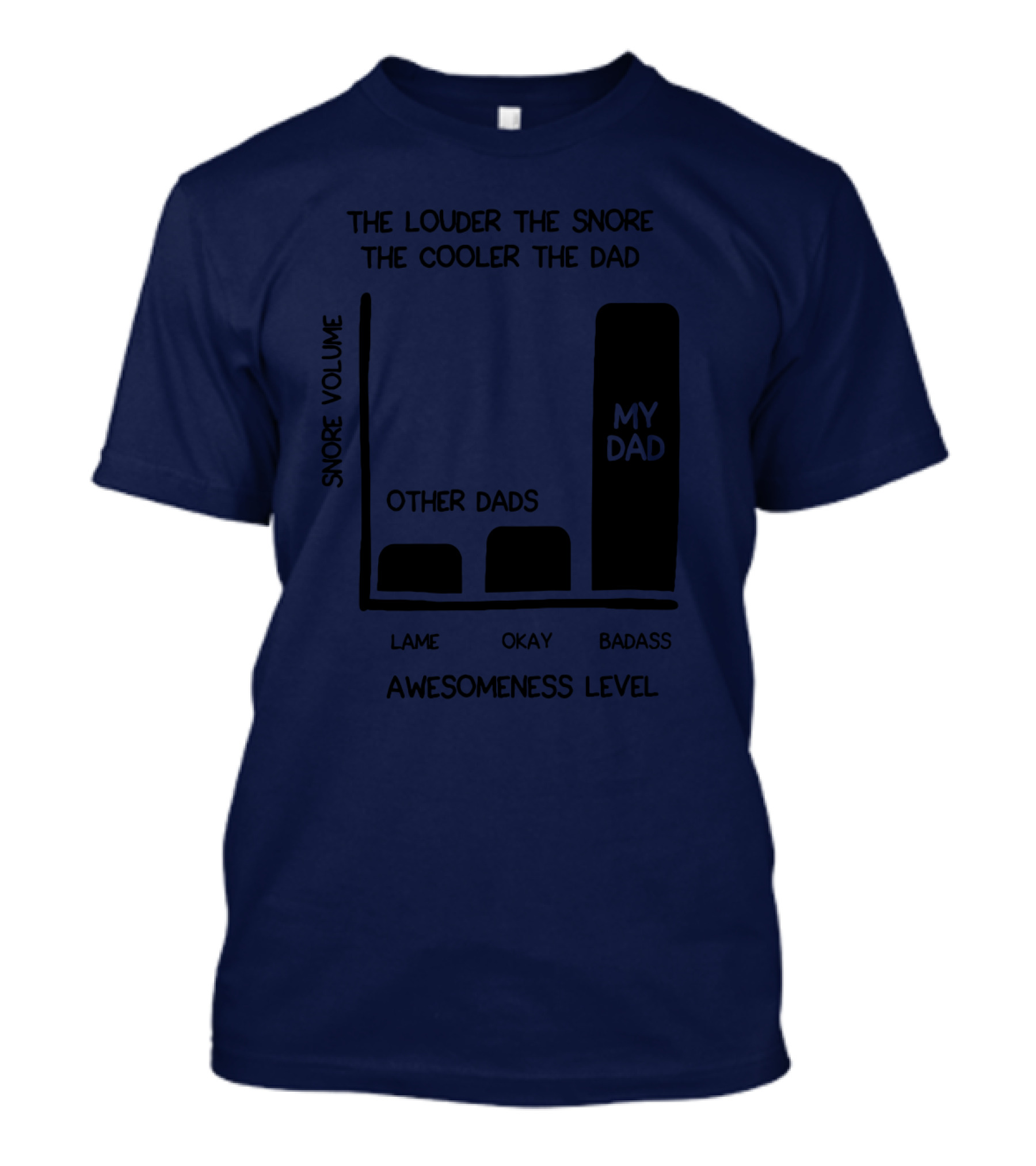 The Louder The Snore The Cooler The Dad Awesomeness Level My Dad Badass Chart T-Shirt