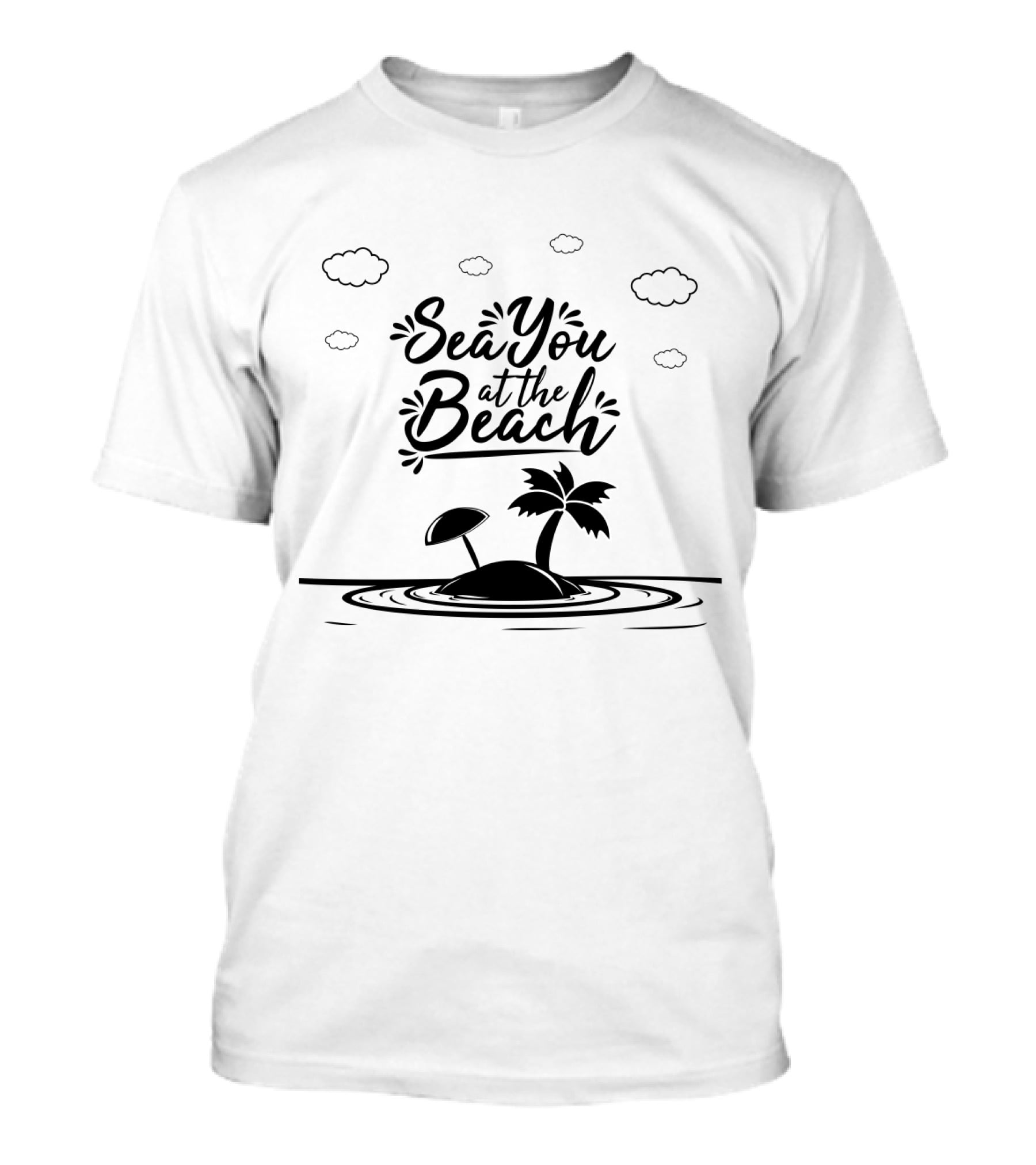 Sea You At The Beach With Island Palm And Umbrella T-Shirt