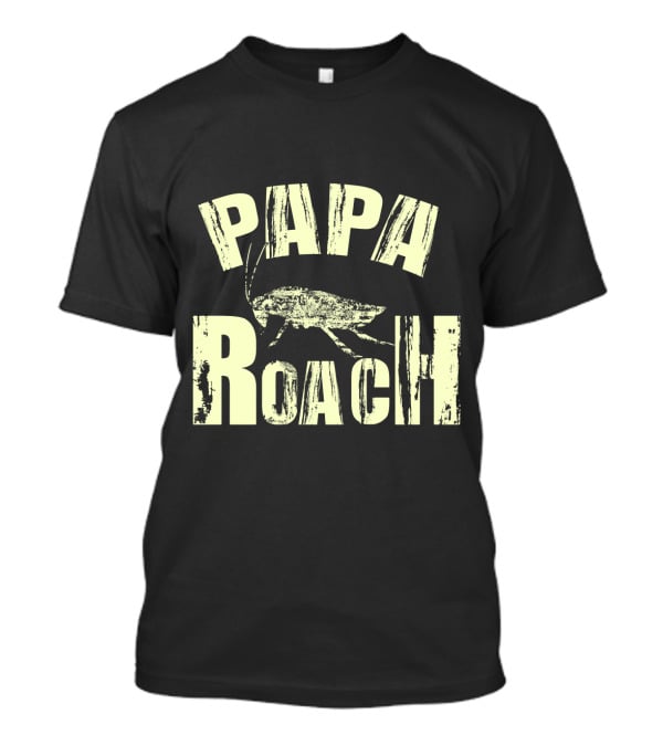 Papa Roach Distressed Logo With Cockroach T-Shirt