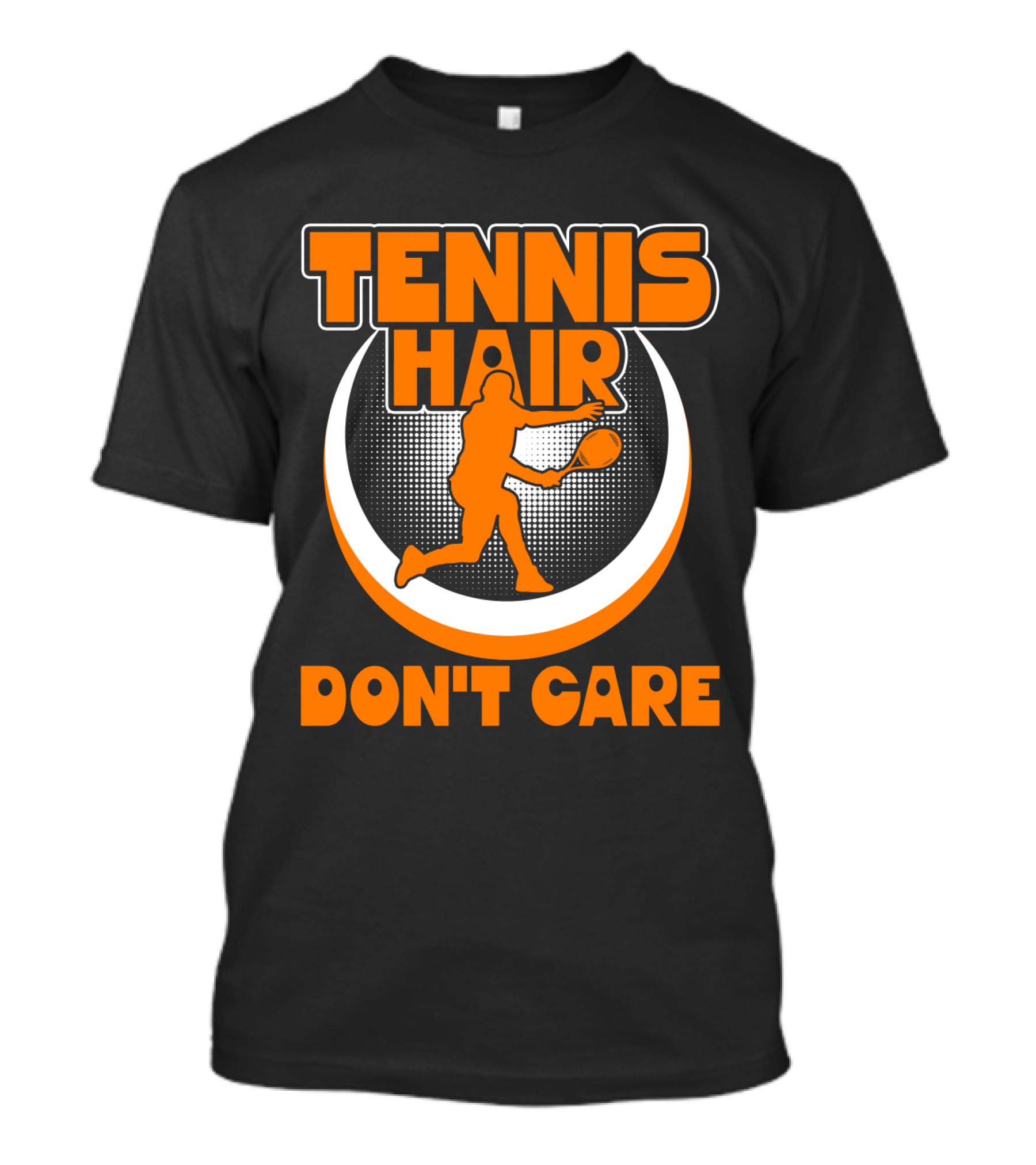 Tennis Hair Don't Care Silhouette Playing Racket T-Shirt