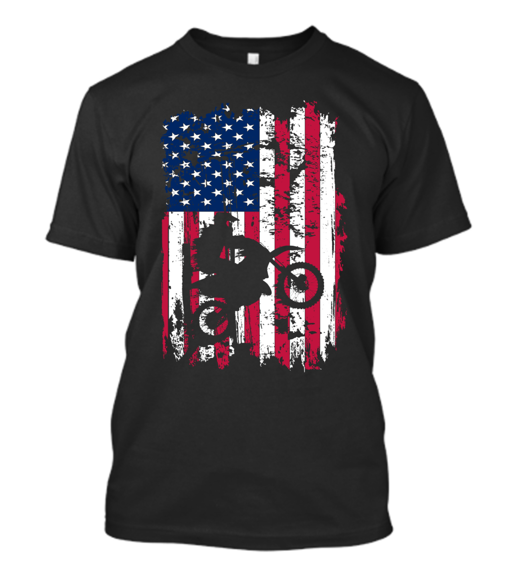 Motorcross Vintage American Flag Dirt Biking MotoX Racing T-Shirt