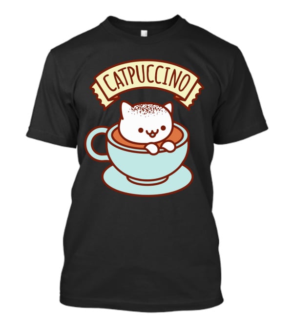 Kawaii Cat CATPUCCINO Cute Cat In Coffee Cup T-Shirt