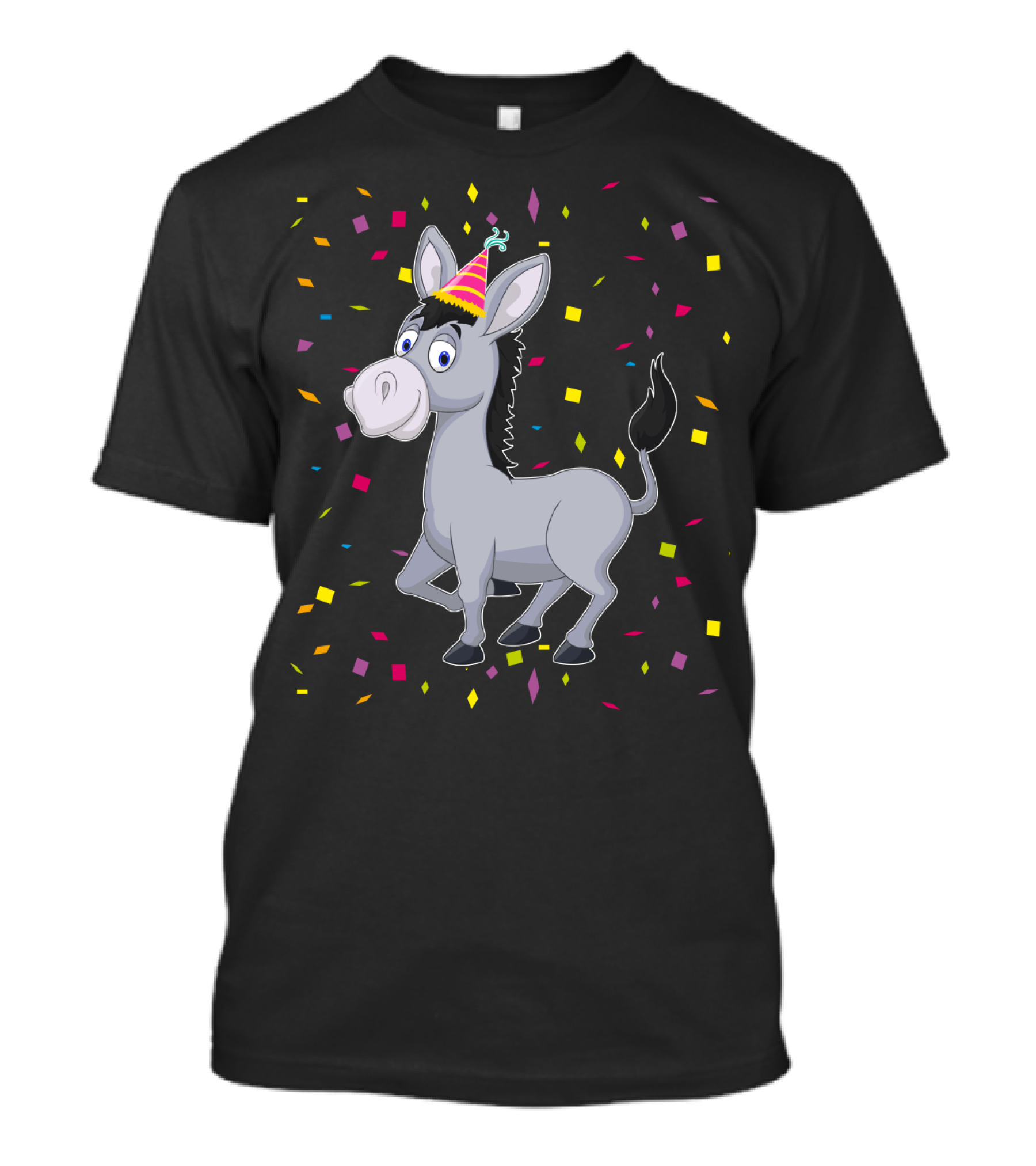 Happy Donkey Party Celebration With Colorful Confetti T-Shirt