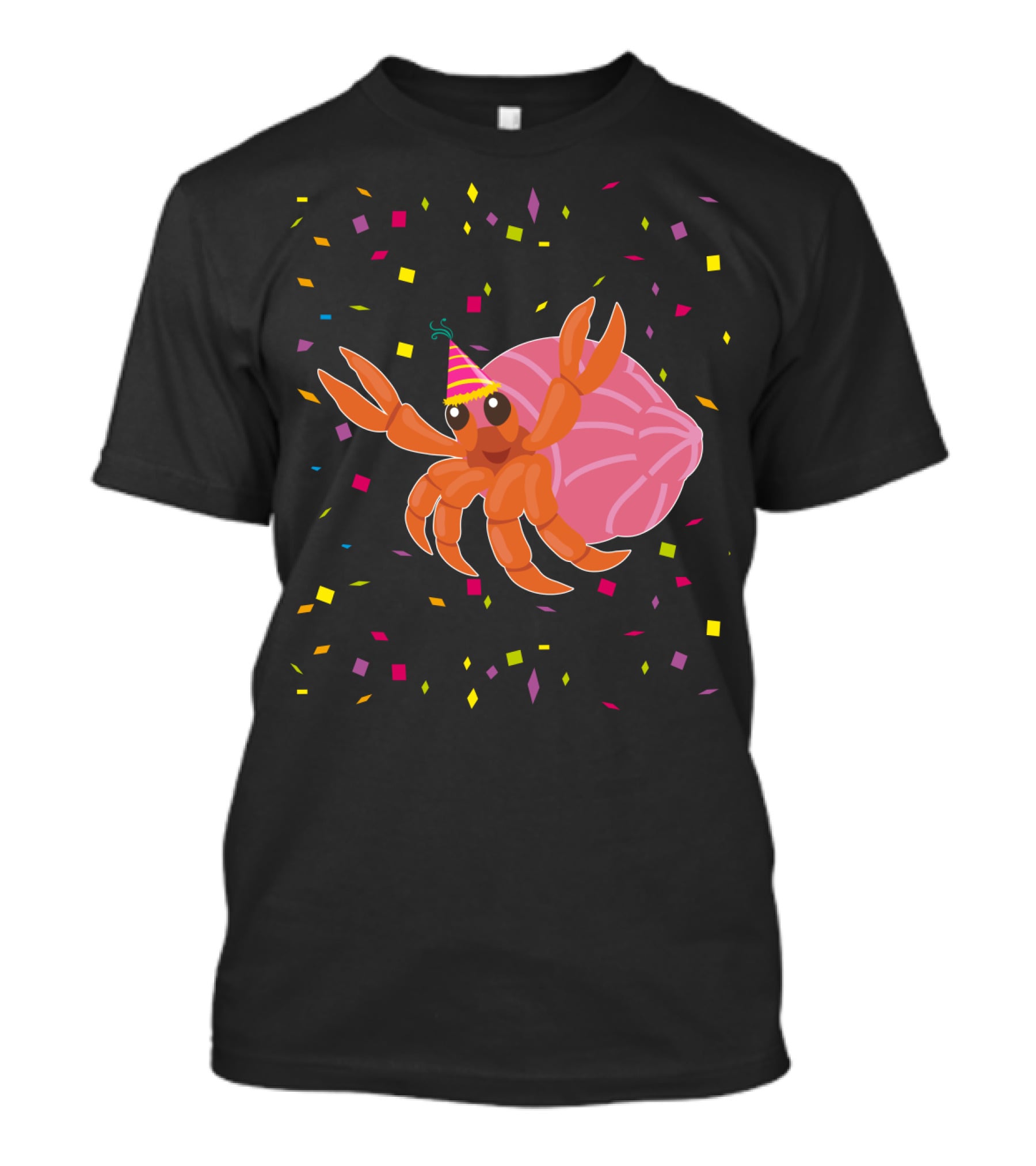 Funny Hermit Crab Birthday Party Hat Confetti T-Shirt