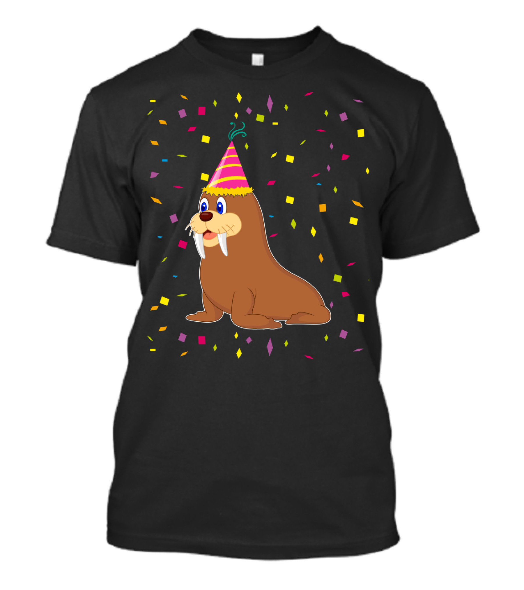 Funny WALRUS Birthday Confetti T-Shirt