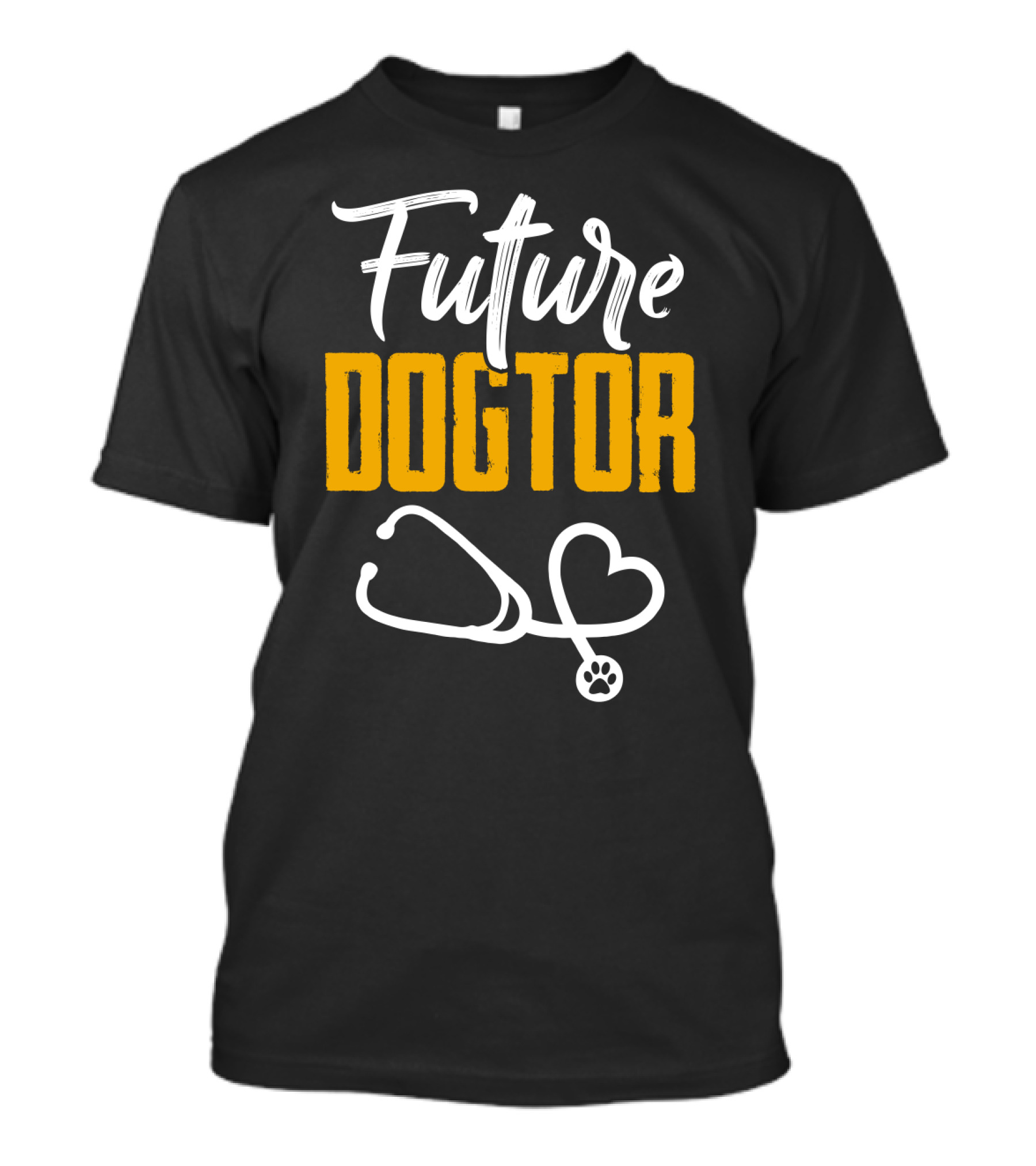 Future Dogtor Stethoscope Heart Veterinarian Vet Student Dog T-Shirt