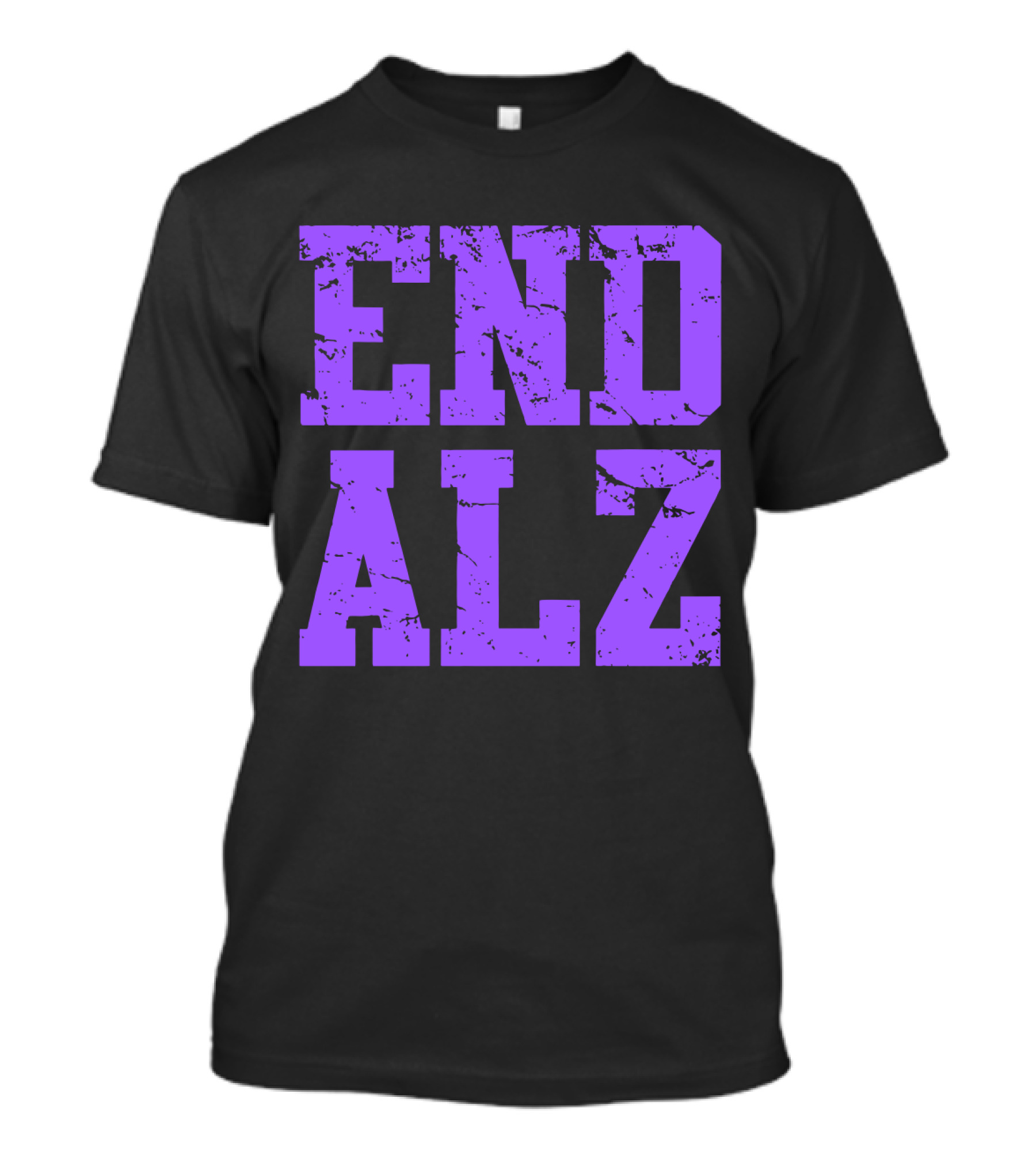 END ALZ Alzheimers Awareness Purple Text T-Shirt