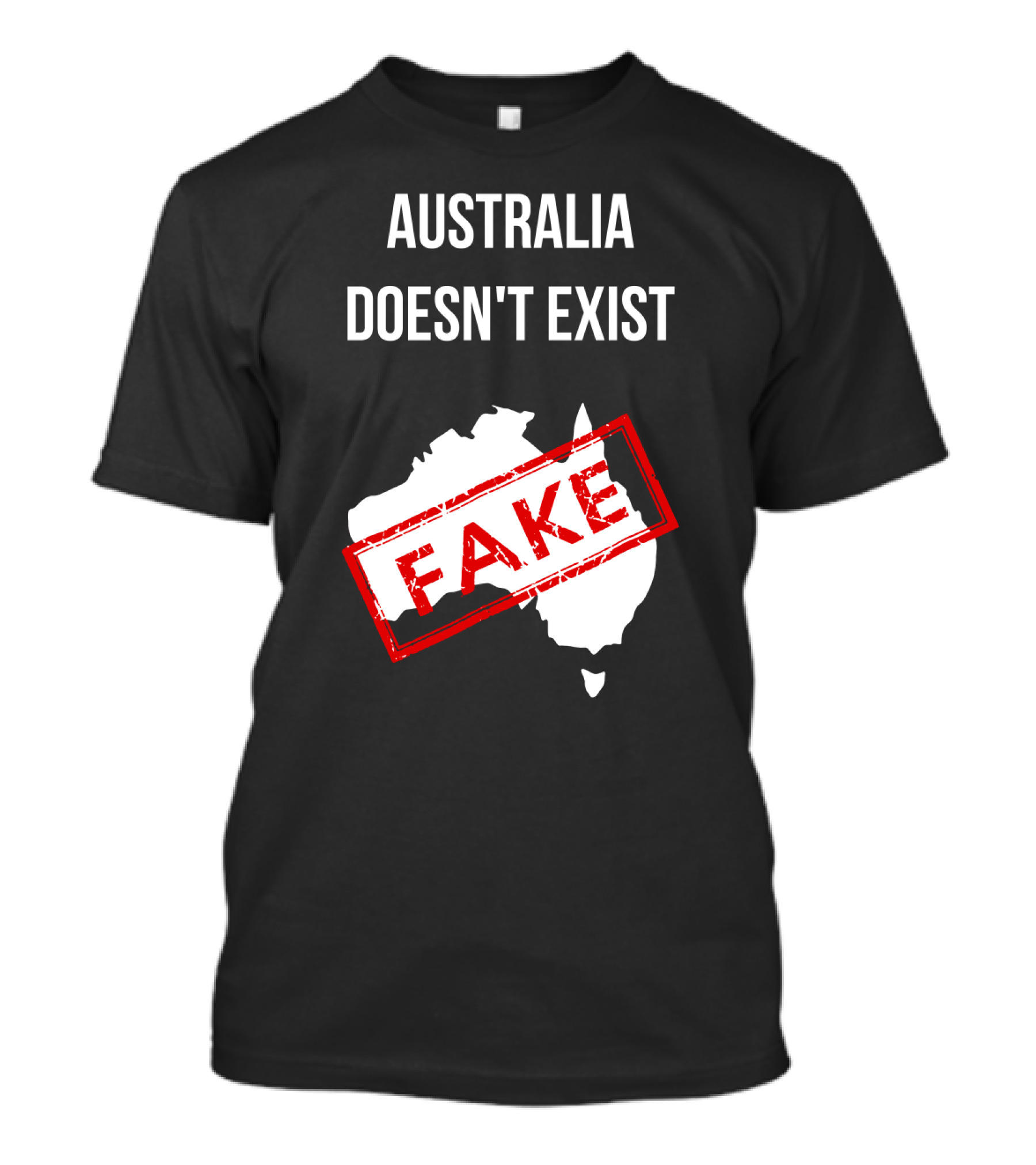 Australia Doesn't Exist Fake Flat Earth Society T-Shirt