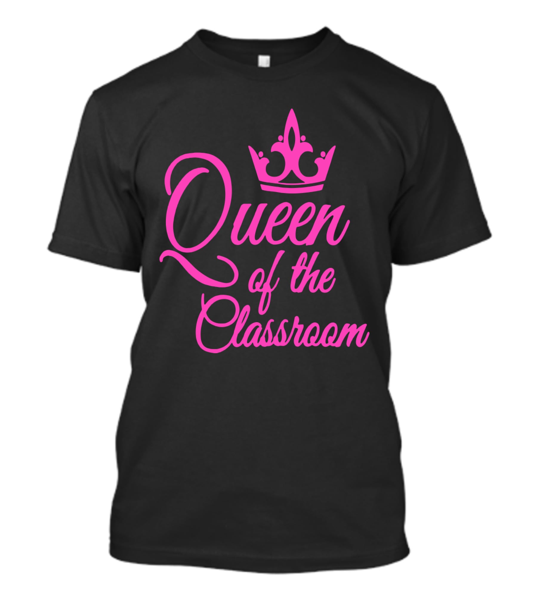 Queen Of The Classroom Pink Crown Motif T-Shirt