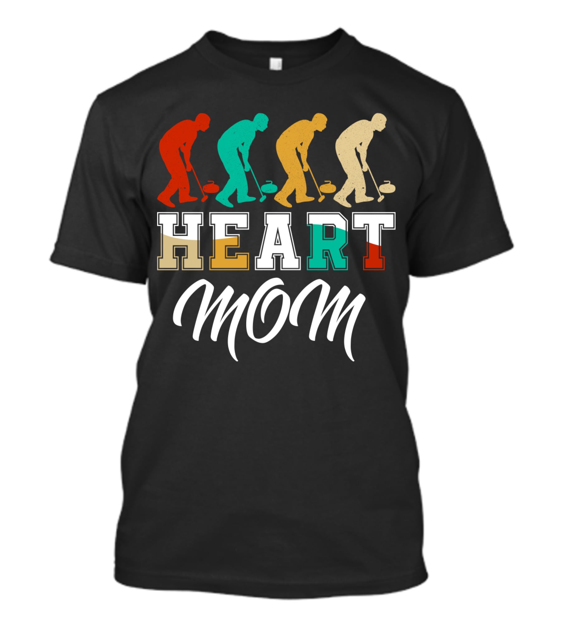 HEART Mom Curling Players T-Shirt