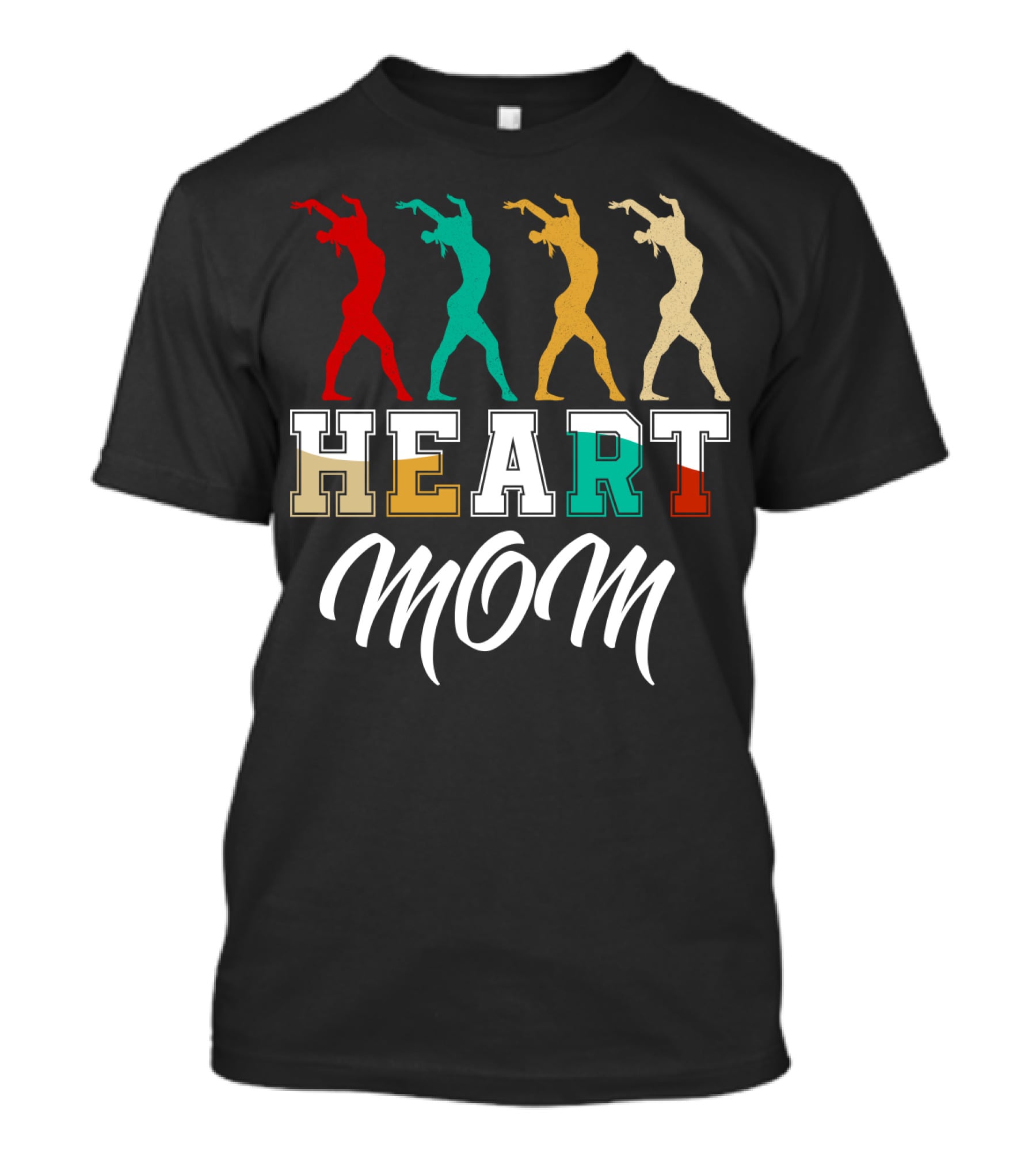 Gymnastics Heart Mom Colorful T-Shirt