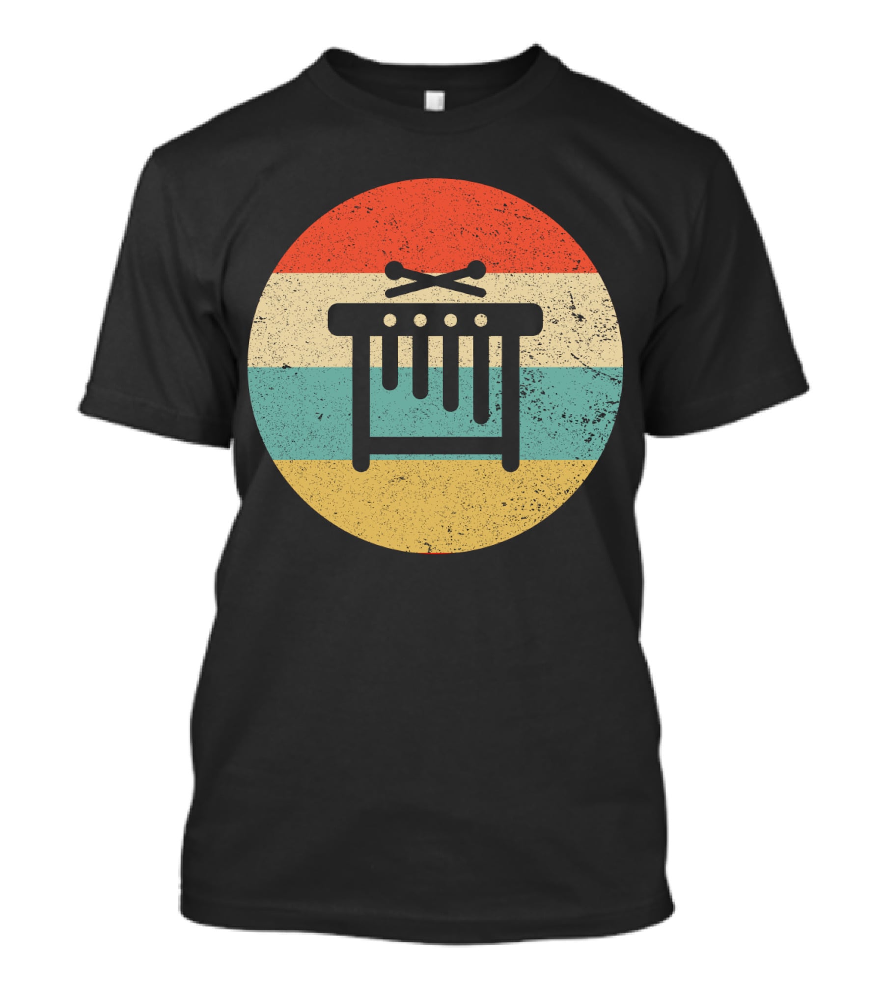 Vintage Retro Marimba Xylophone Circle Stripes T-Shirt