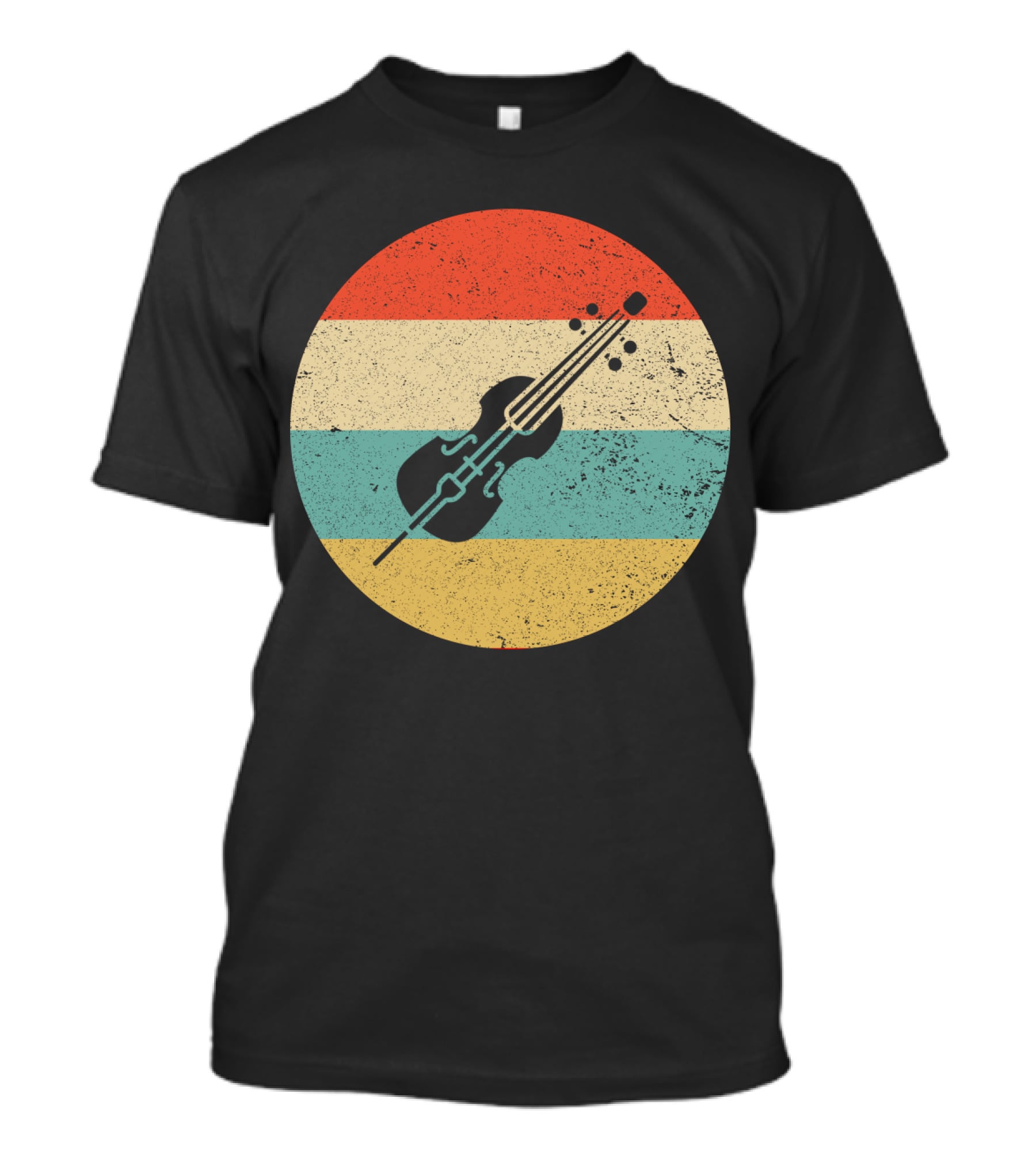 Vintage Retro Cello Circle Striped T-Shirt