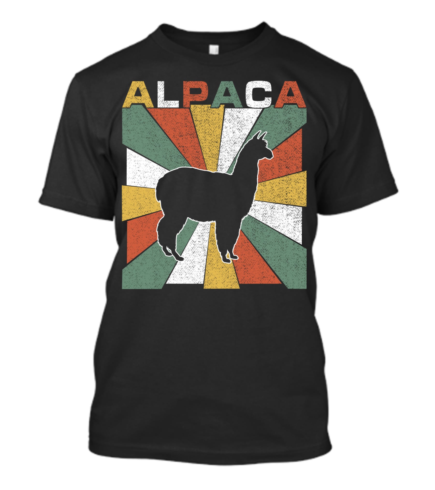 Alpaca Retro 70s Silhouette Vintage Colors T-Shirt
