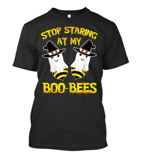 Stop Staring At My Boo Bees Halloween Ghost Bees Witch Hats T-Shirt