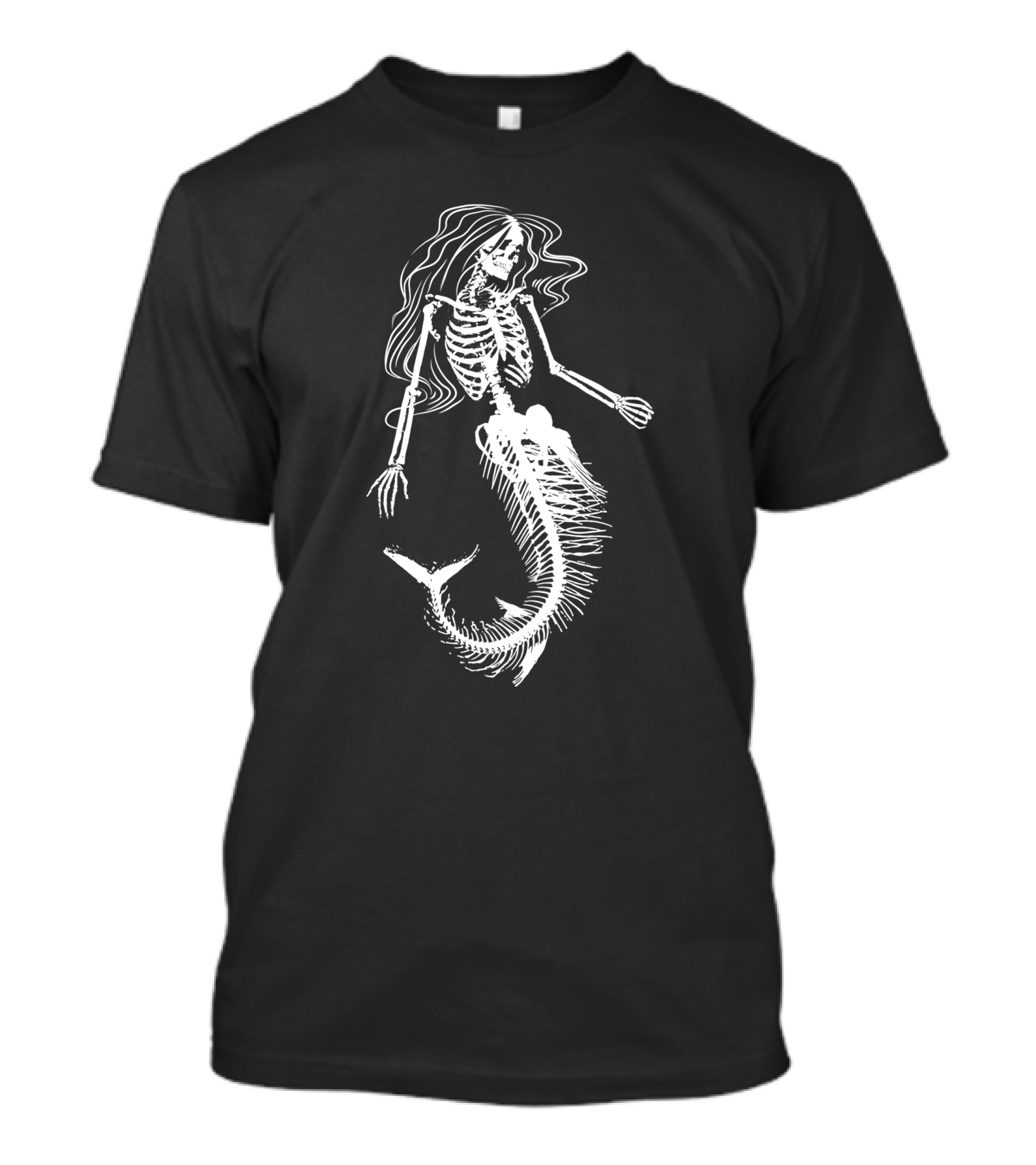 Skeleton Mermaid Halloween Humor T-Shirt