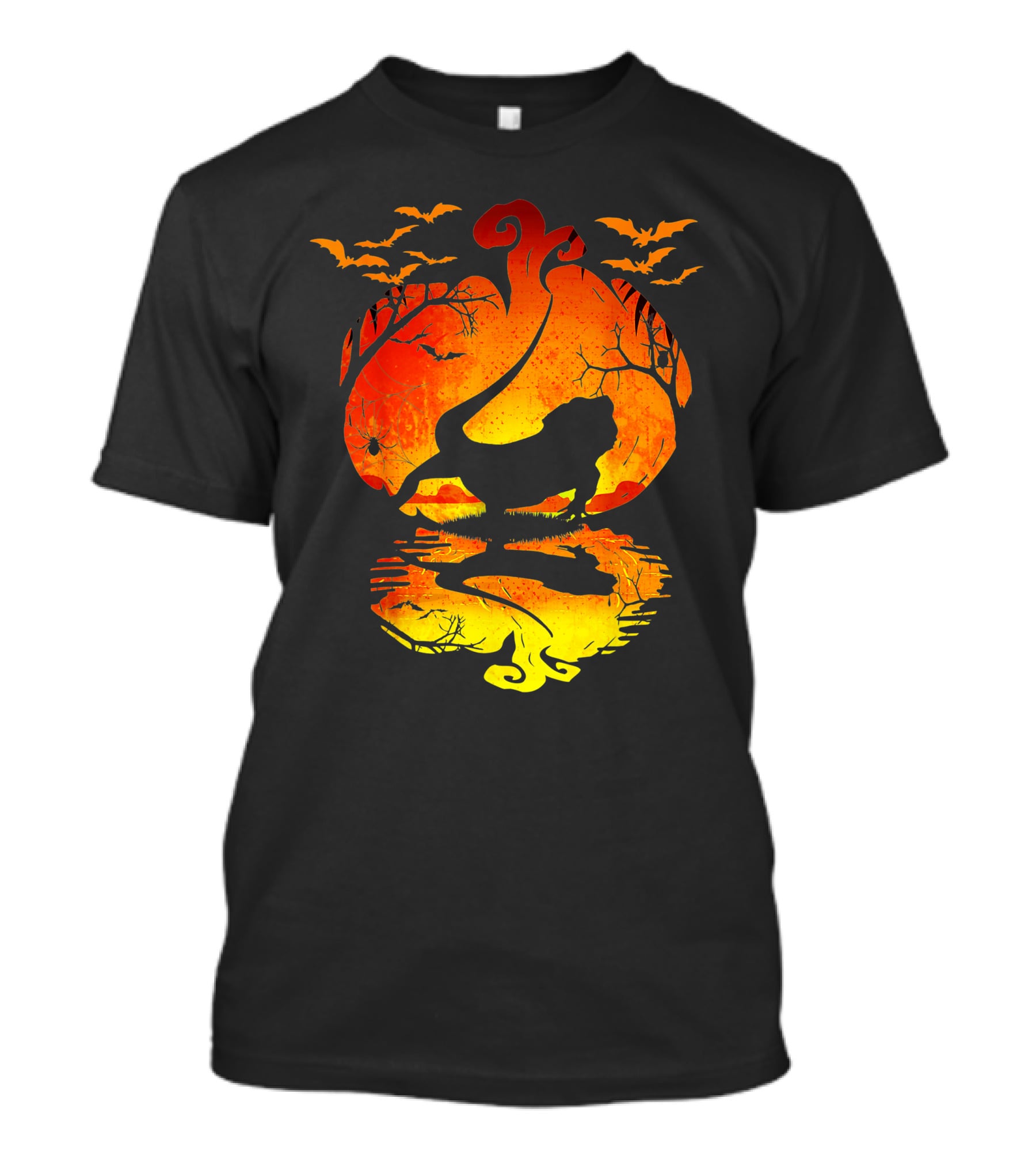 Bearded Dragon Halloween Pumpkin Bats T-Shirt