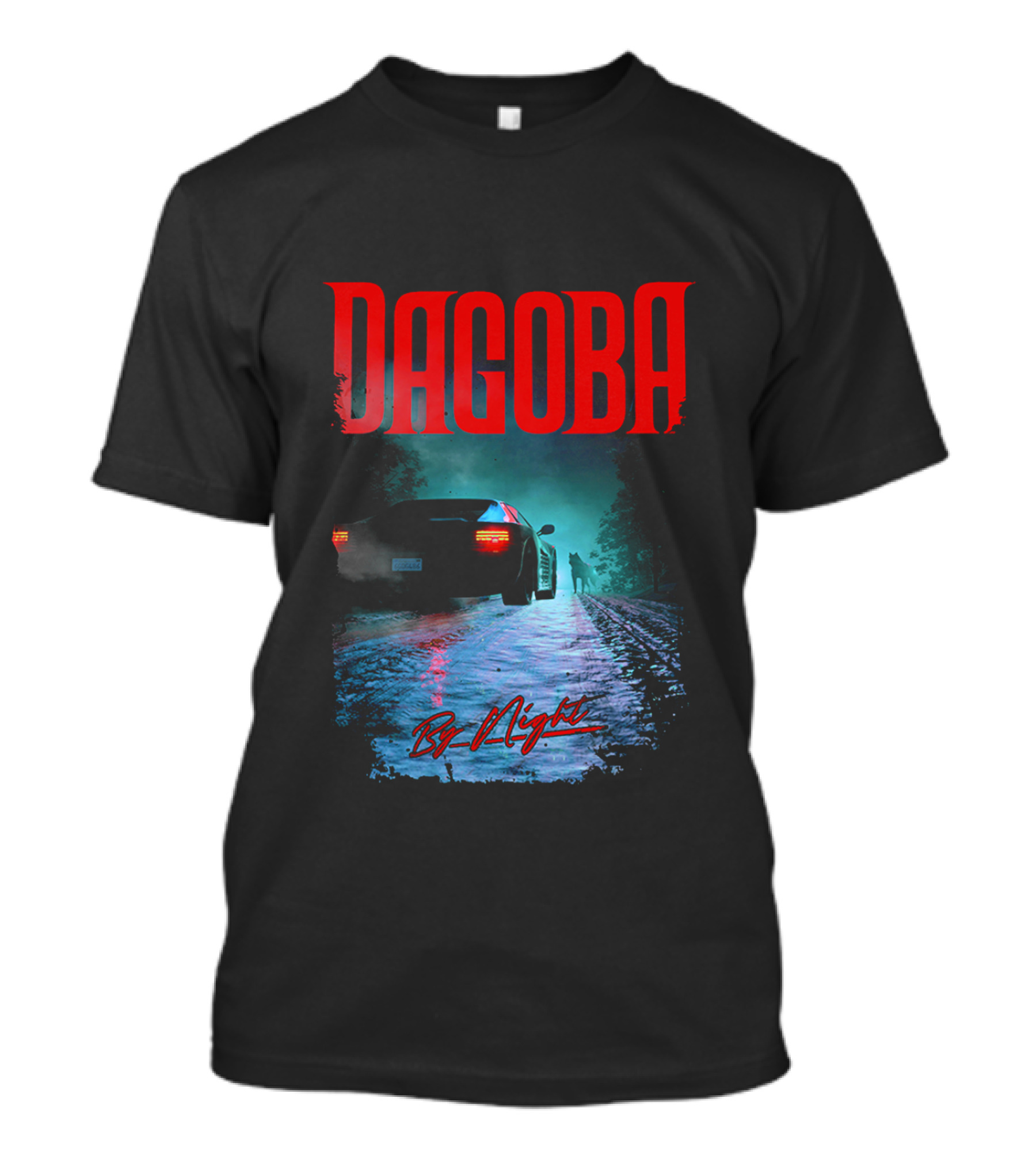 Dagoba By Night Retro Car Scene T-Shirt
