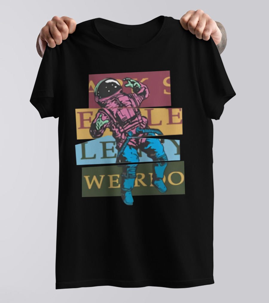 Weirdo Weirdo Brand Merchandise Surreal Astronaut Retro Stripes T-Shirt
