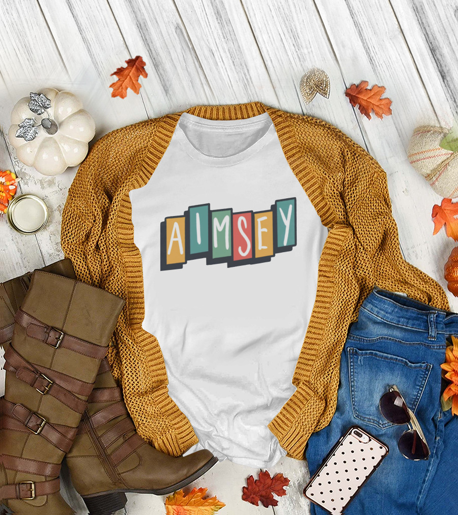 Aimsey Colorful Block Letters Merch T-Shirt