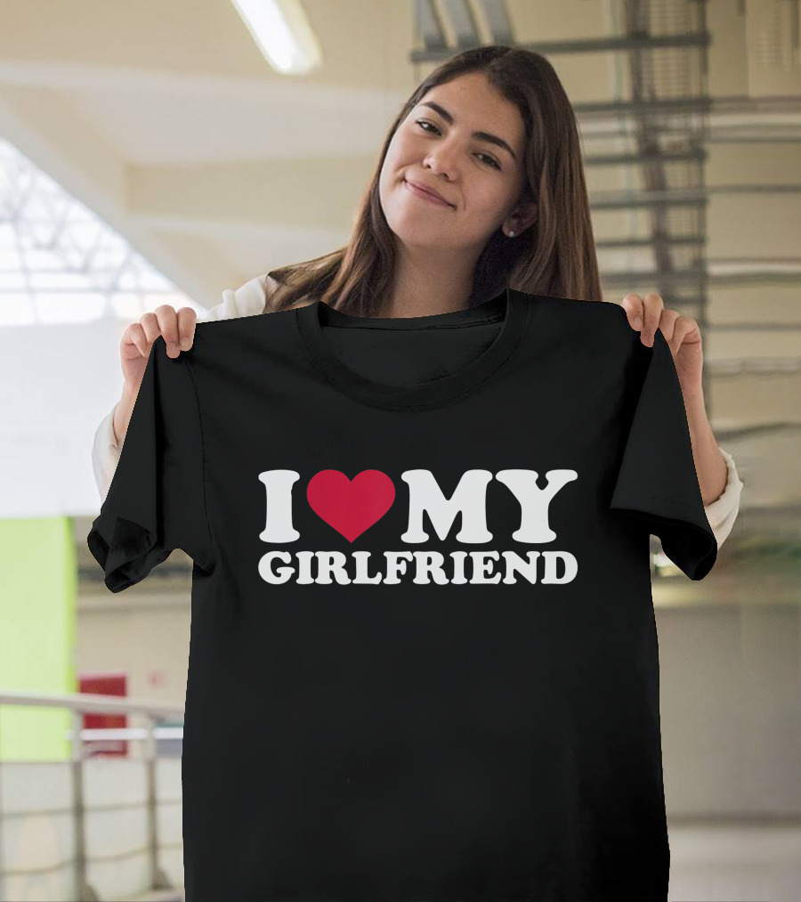I Love My Girlfriend Heart T-Shirt