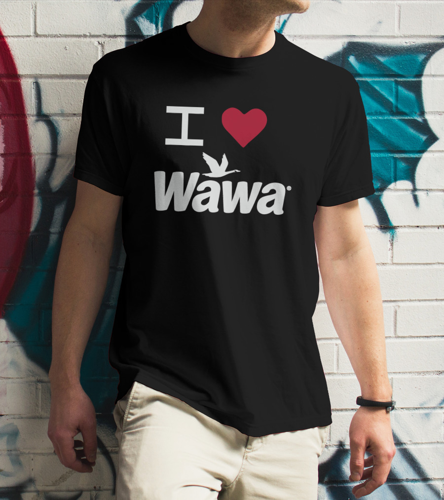 I Love Wawa Logo With Heart And Goose T-Shirt