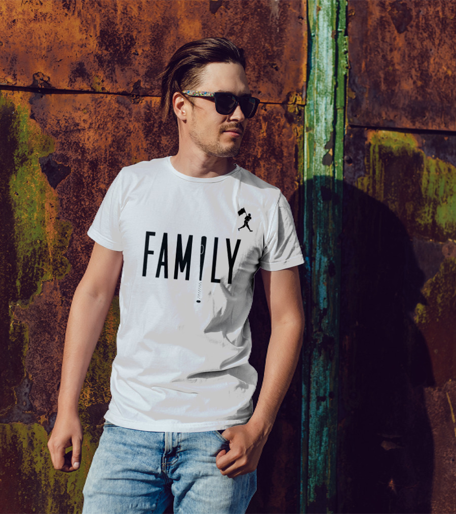 FAMILY Baseball Bat Design With Running T-Shirt
