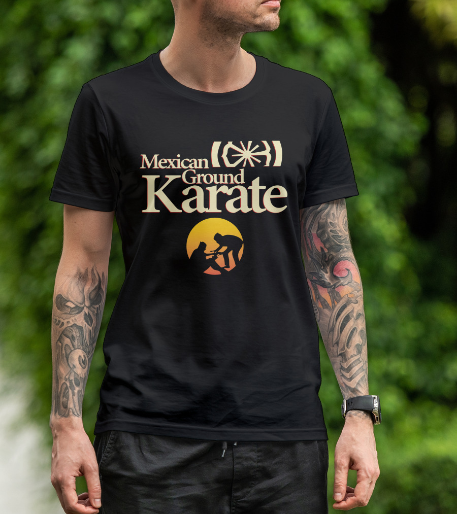 Mexican Ground Karate Sunset Silhouette Martial Art Scene T-Shirt
