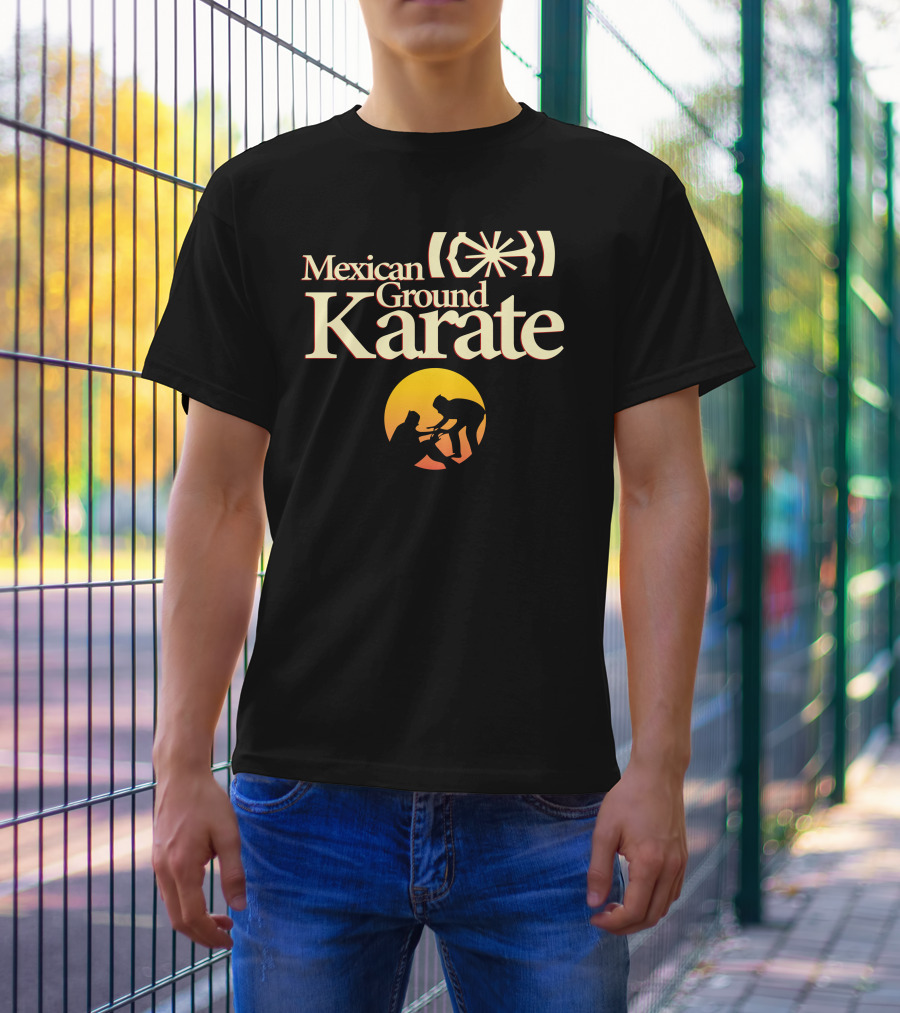 Mexican Ground Karate Sunset Silhouette Martial Art Scene T-Shirt