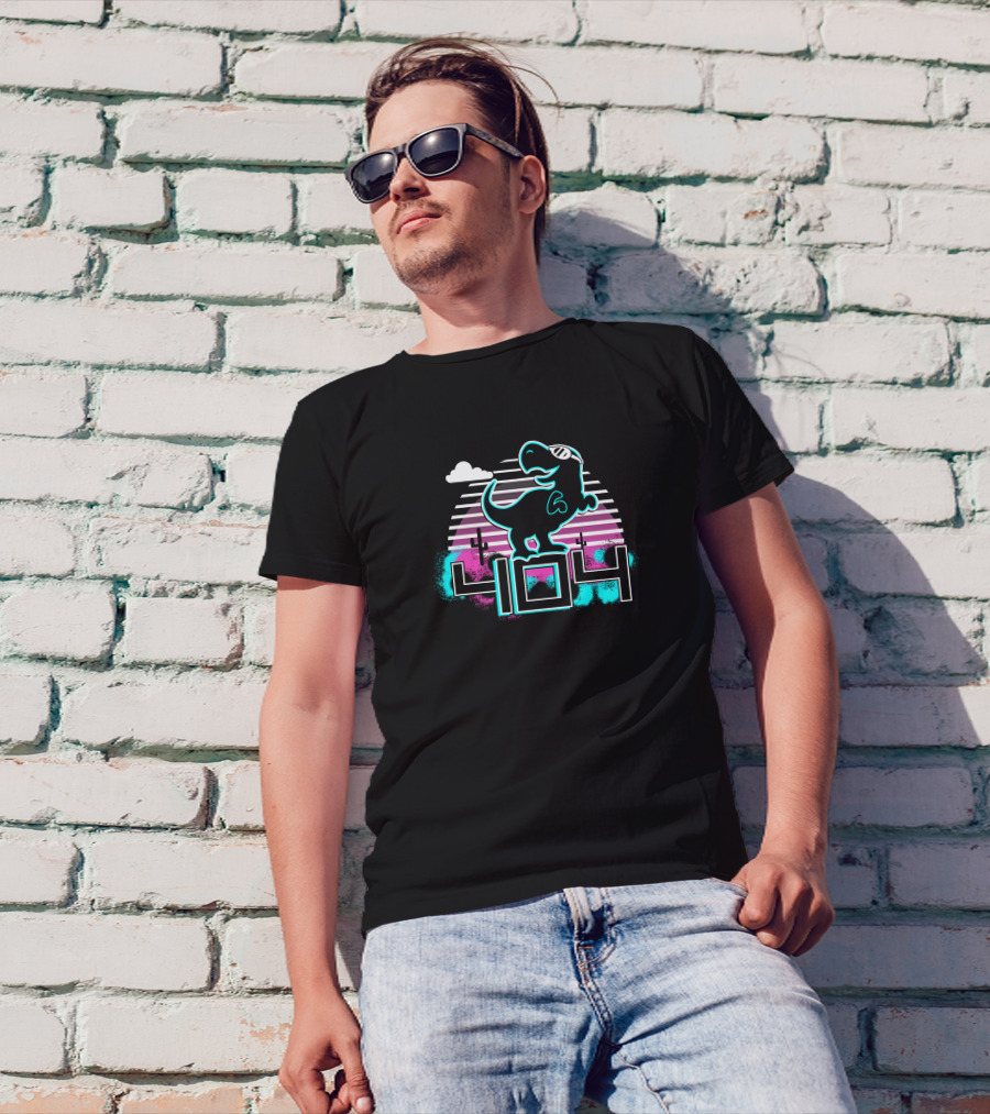 Georgenotfound 404 Dinosaur Retro Sunset T-Shirt