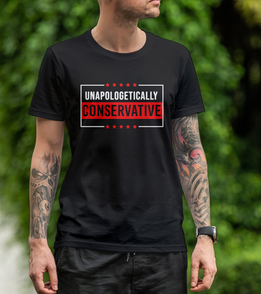 Unapologetically Conservative Red And White Stars T-Shirt