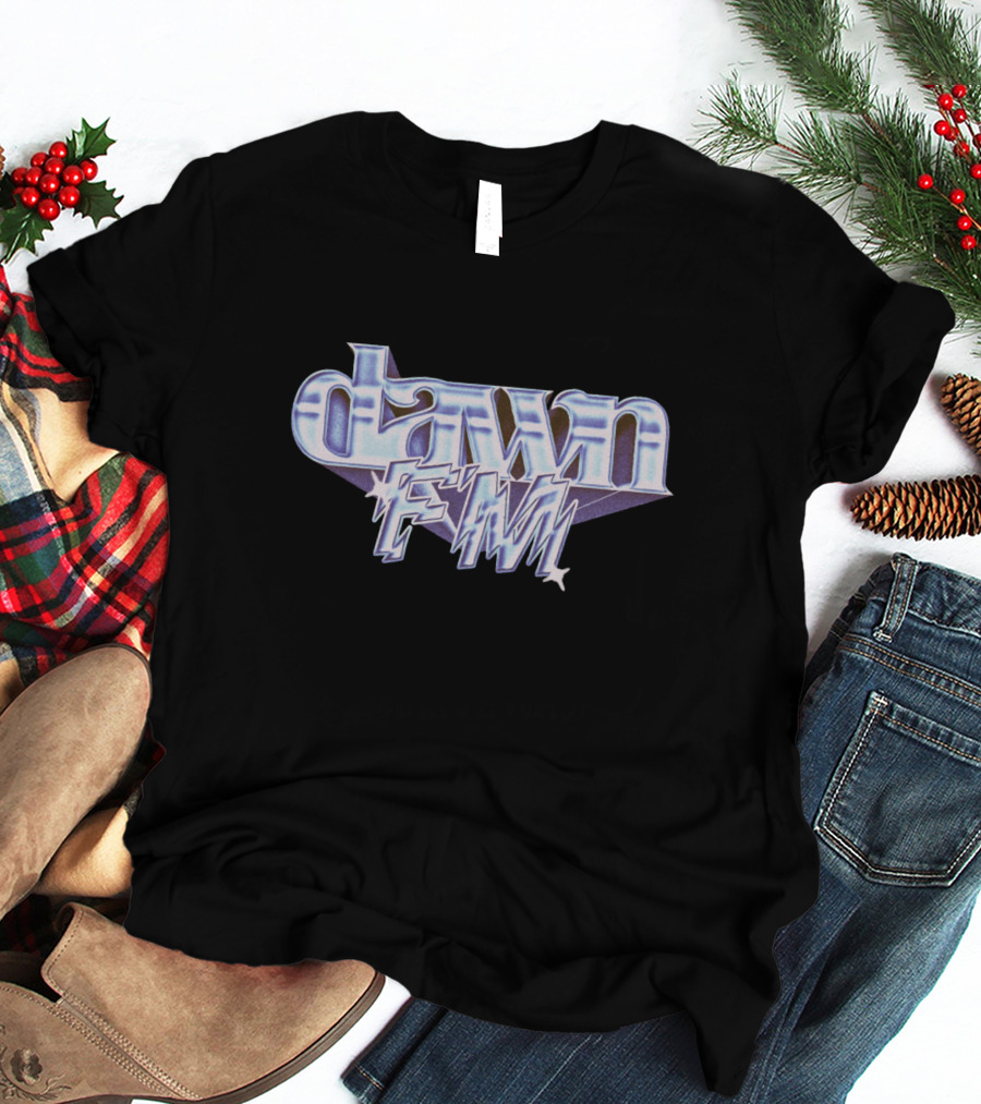 Dawn FM Chrome Text With Futuristic Blue And Purple Styling T-Shirt