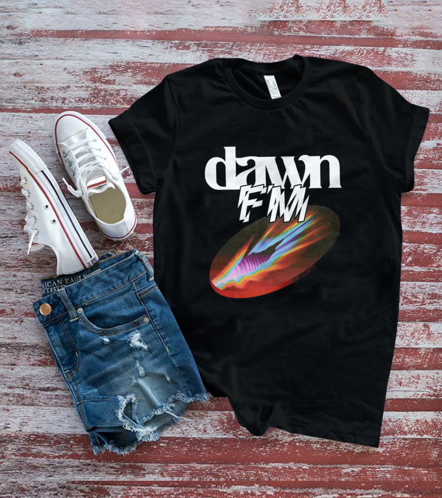 Dawn FM Rip Black Retro Cosmic Burst T-Shirt